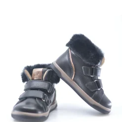 Emel Black Leather and Fur Baby Sneaker Fashion