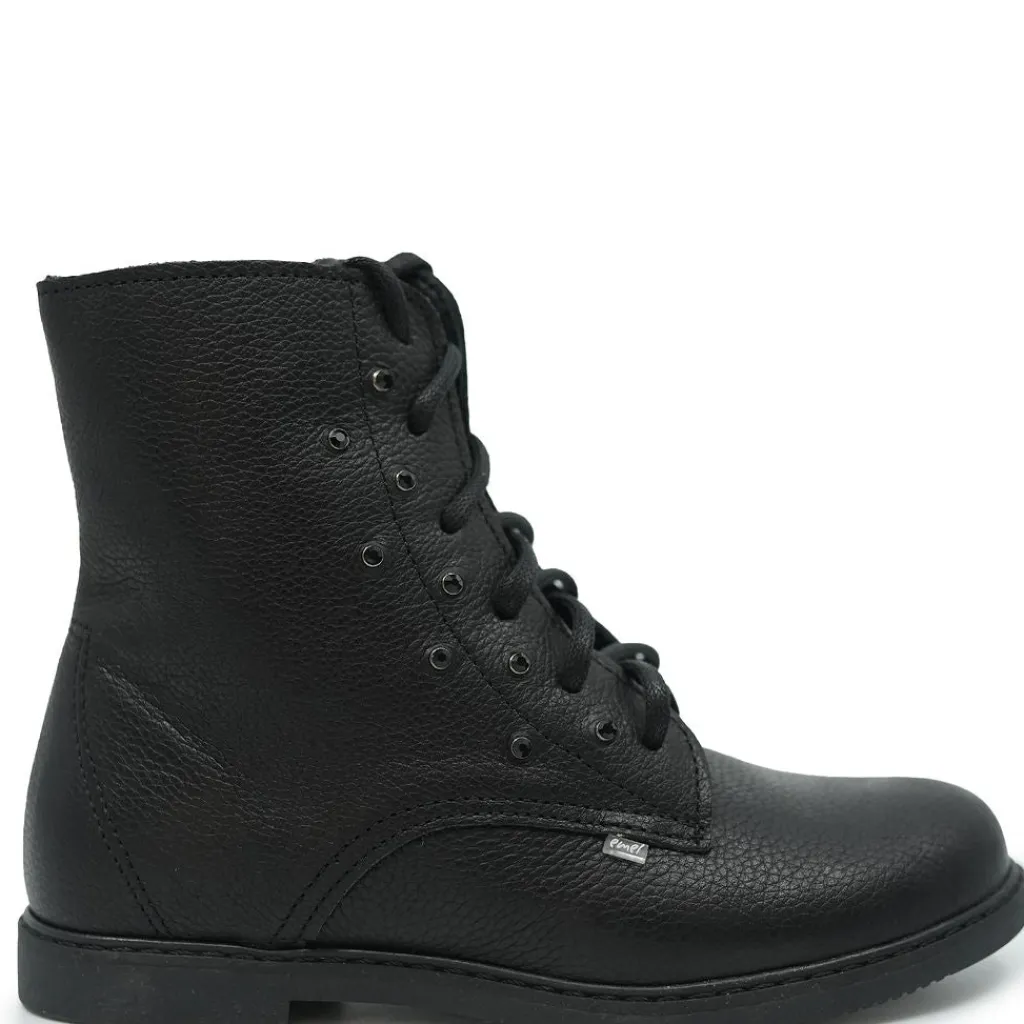 Emel Black Leather Stone Bootie Discount