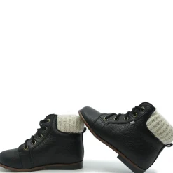 Emel Black Pebbled Knit Cuff Baby Bootie Hot
