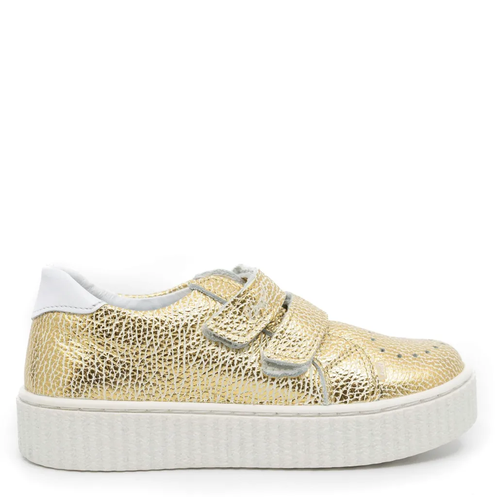 Emel Crackled Gold Velcro Sneaker Outlet