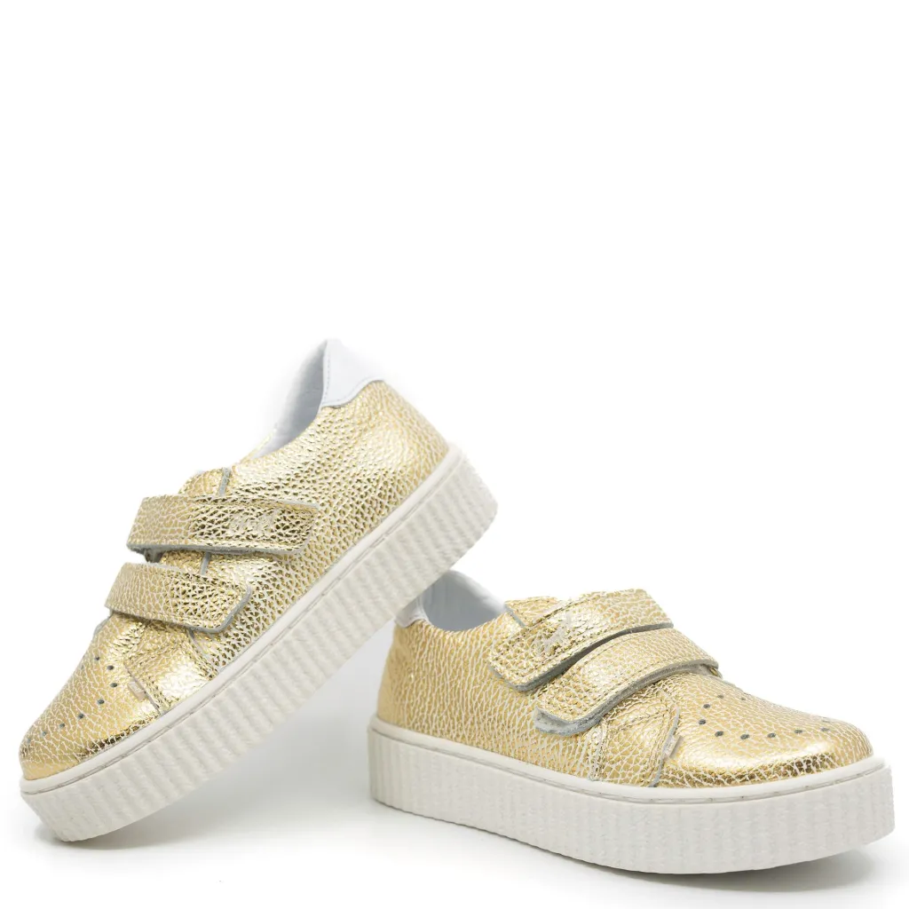 Emel Crackled Gold Velcro Sneaker Outlet