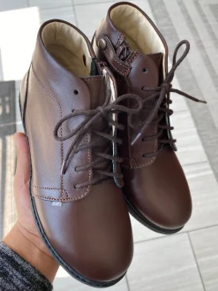 Emel Dark Brown Laceup Bootie Clearance