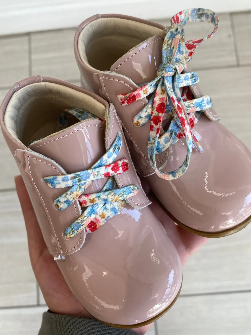 Emel Dusty Pink Patent Baby Bootie Sale