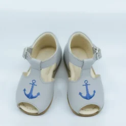 Emel Gray and Navy Anchor Baby Sandal Hot