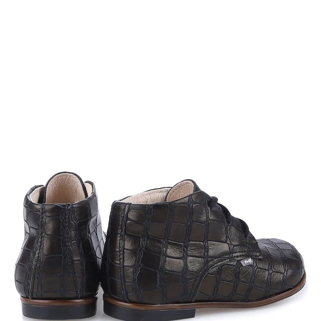 Emel Gunmetal Croc Baby Bootie Best