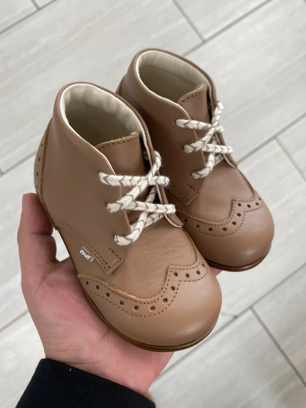Emel Latte Wingtip Baby Shoe Clearance