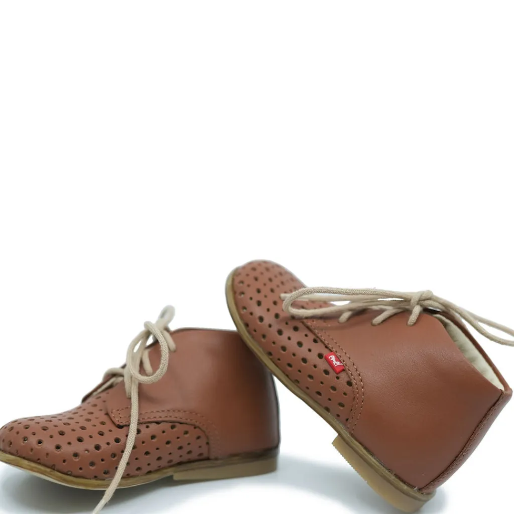 Emel Luggage Leather Perforated Baby Bootie Best