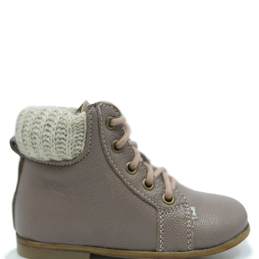 Emel Mauve Knit Cuff Baby Bootie New