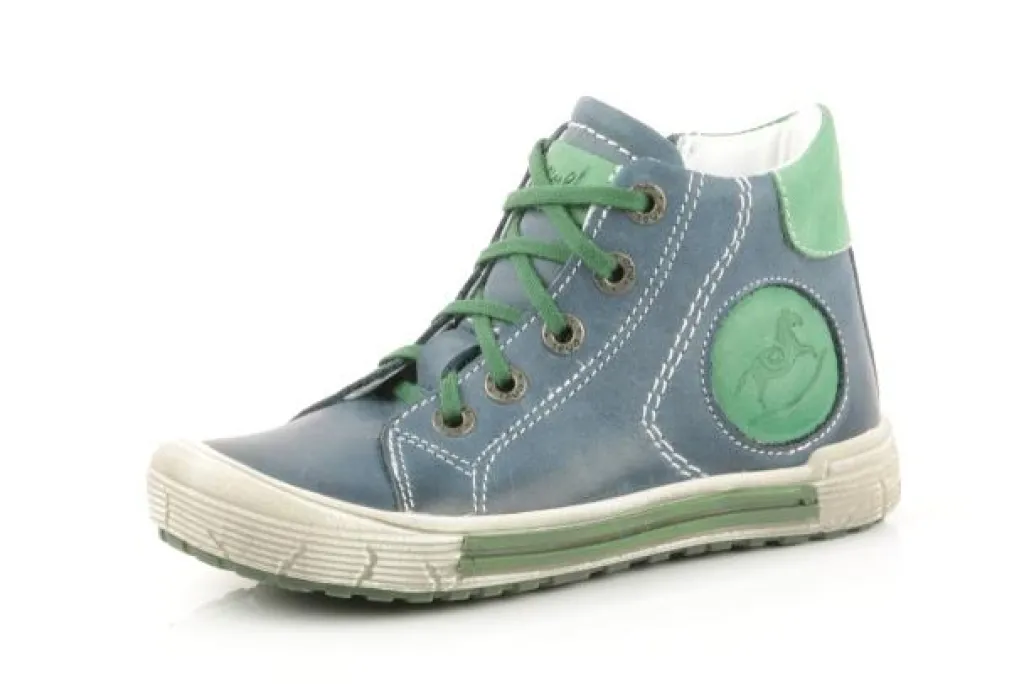 Emel Navy and Green Lace Bootie Best