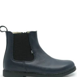 Emel Navy Leather Zipper Bootie Online