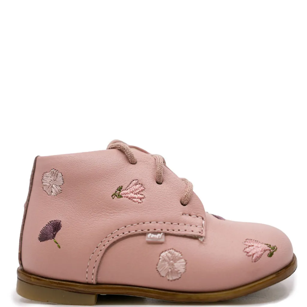 Emel Pink Floral Embroidered Baby Bootie Sale