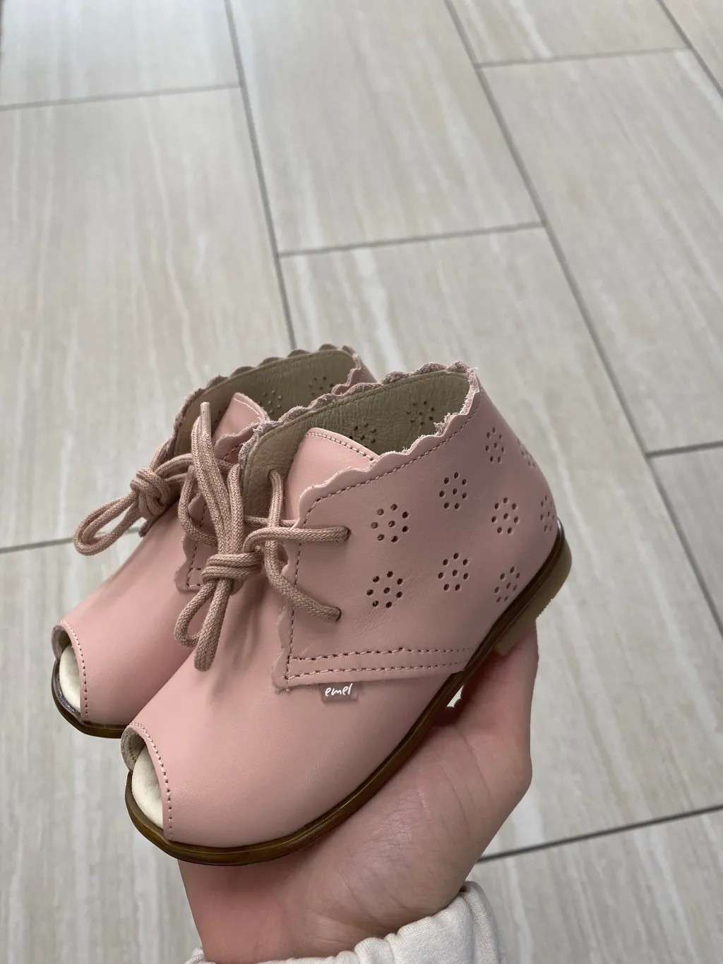 Emel Pink Perforated Baby Shoe Fashion
