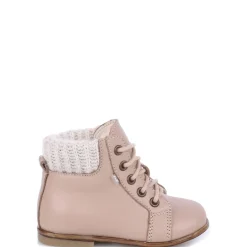 Emel Taupe Leather Knit Baby Bootie Online