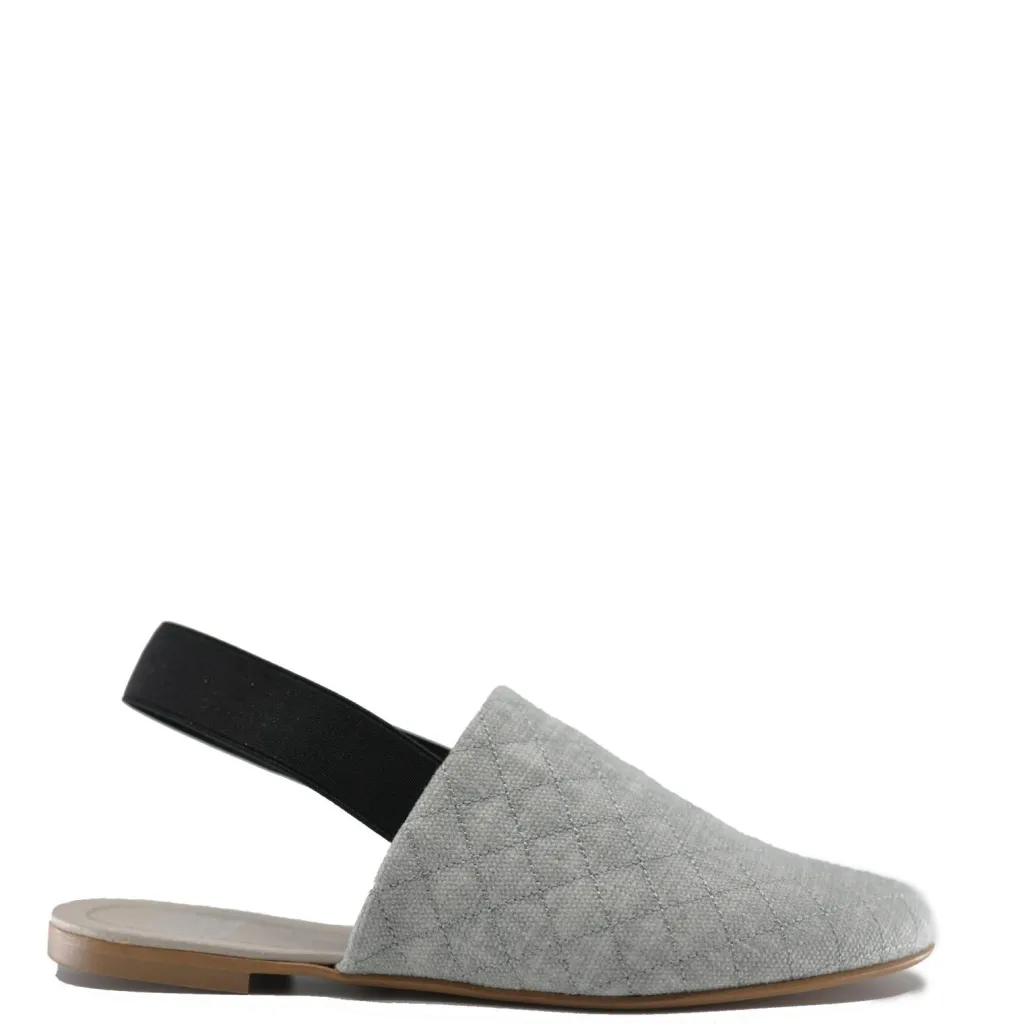 Hoo Gray Denim Quilted Slingback Online