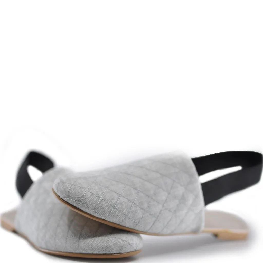 Hoo Gray Denim Quilted Slingback Online