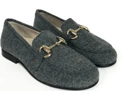 Hoo Gray Wool Chain Loafer New