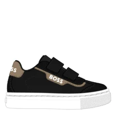 HUGO BOSS Black and Brown Double Velcro Sneaker Hot