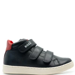 HUGO BOSS Black and Red Velcro Baby Sneaker New
