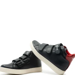 HUGO BOSS Black and Red Velcro High Top Sneaker Hot