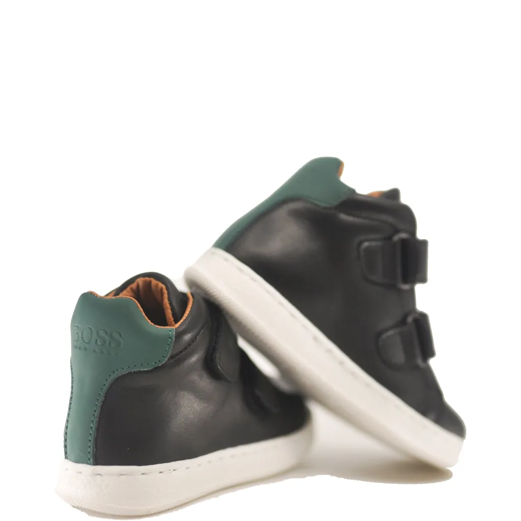 HUGO BOSS Black Leather Velcro Baby Sneaker Online