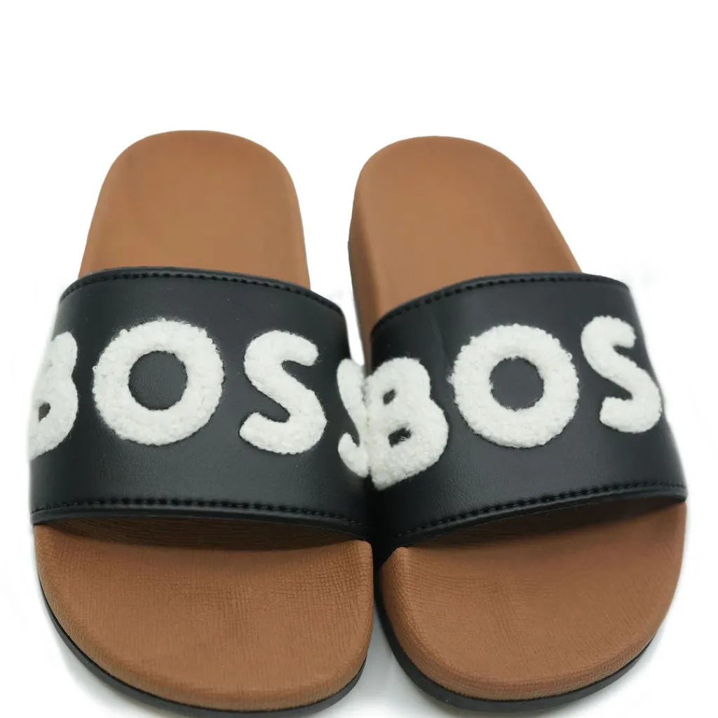 HUGO BOSS Black Logo Rubber Slides Sale