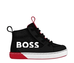 HUGO BOSS Black Velcro Mid Top Sneaker Discount