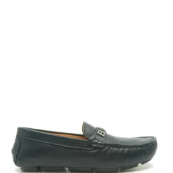 HUGO BOSS Navy Leather Loafer Fashion