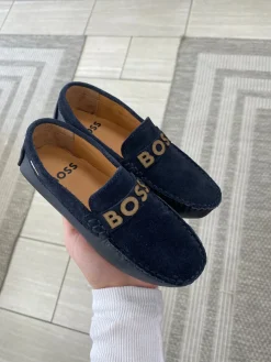 HUGO BOSS Navy Suede Loafer Discount