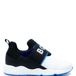 HUGO BOSS White and Blue Logo Sneaker Fashion