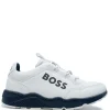 HUGO BOSS White and Navy Elastic Sneaker Clearance