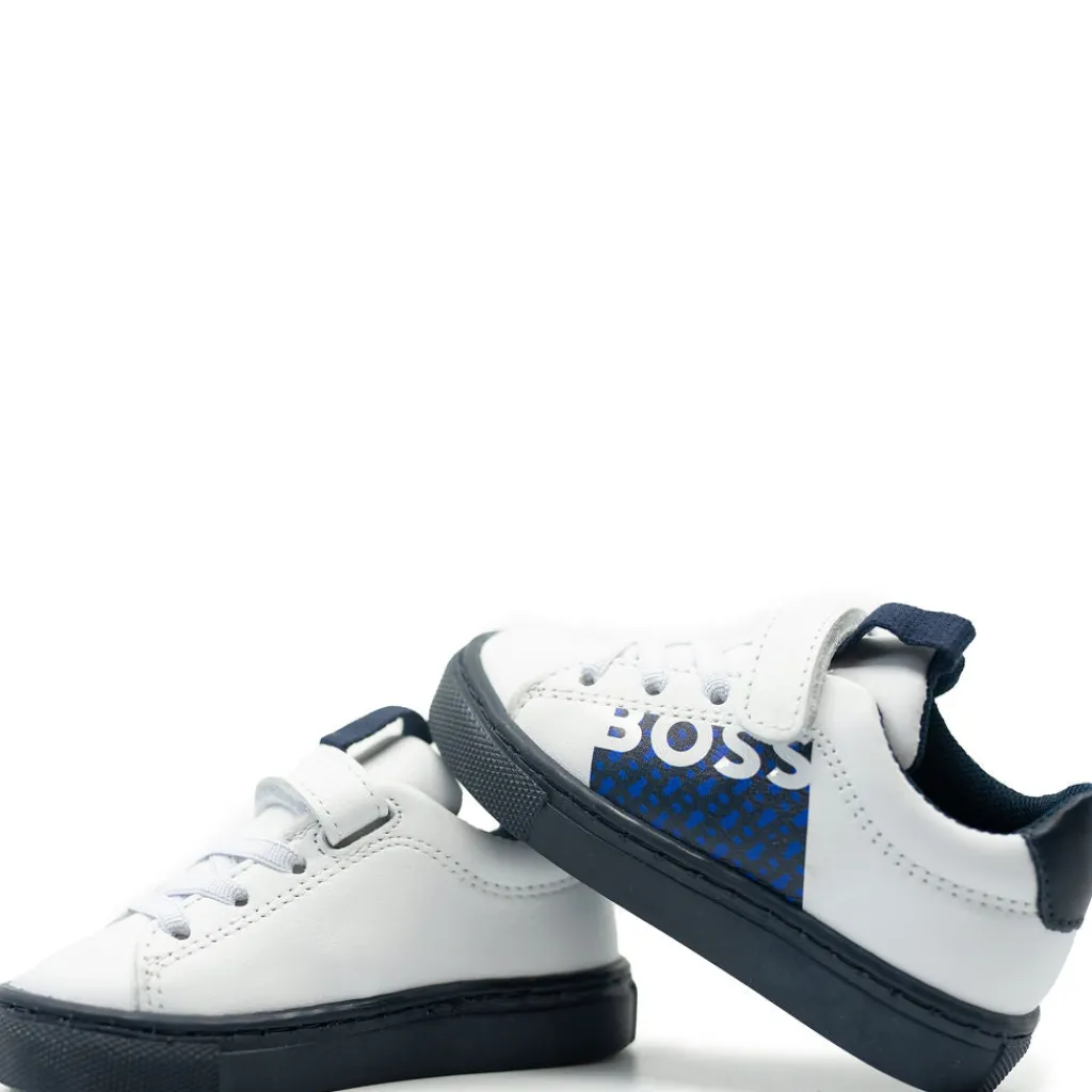HUGO BOSS White and Navy Baby Sneaker Outlet