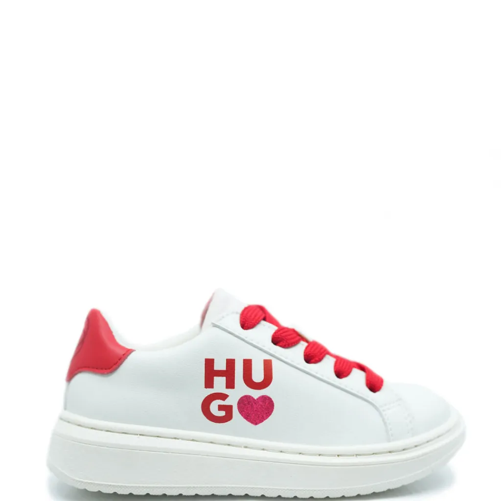 HUGO BOSS White and Red Heart Sneaker Online