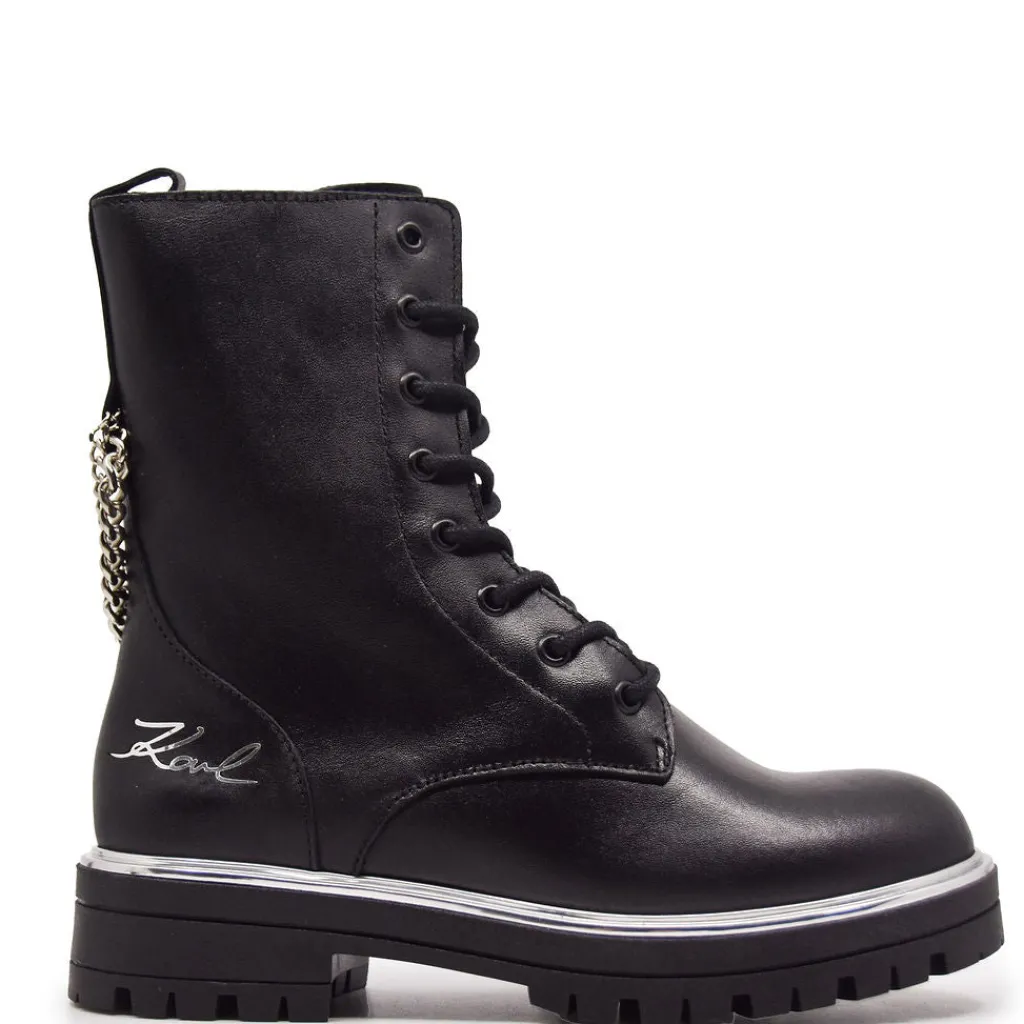 Karl Lagerfeld Black Chain Boot Discount
