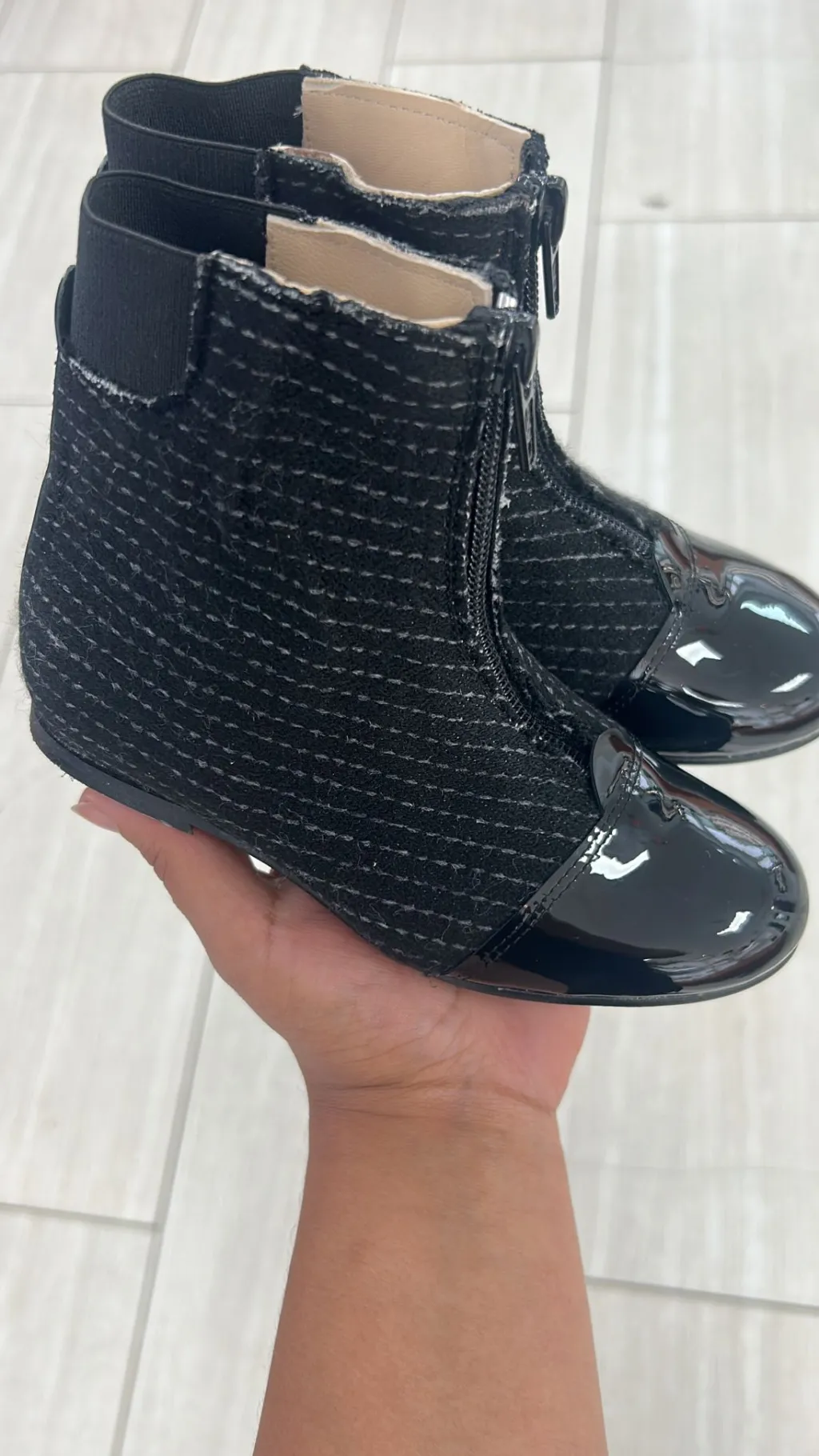 LMDI Collection LMDI Black Pinstripe Bootie New