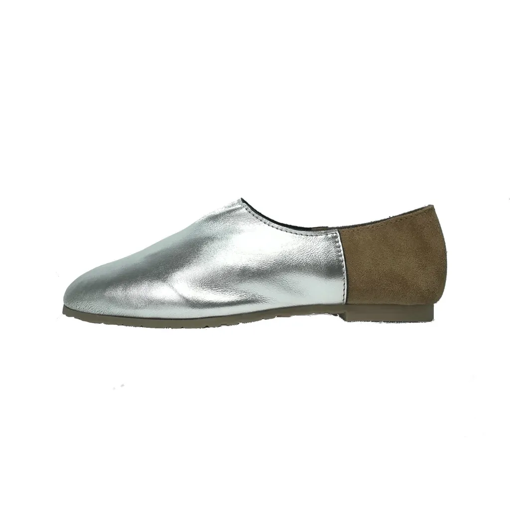 LMDI Collection Silver and Camel Slip-On Shoe Hot