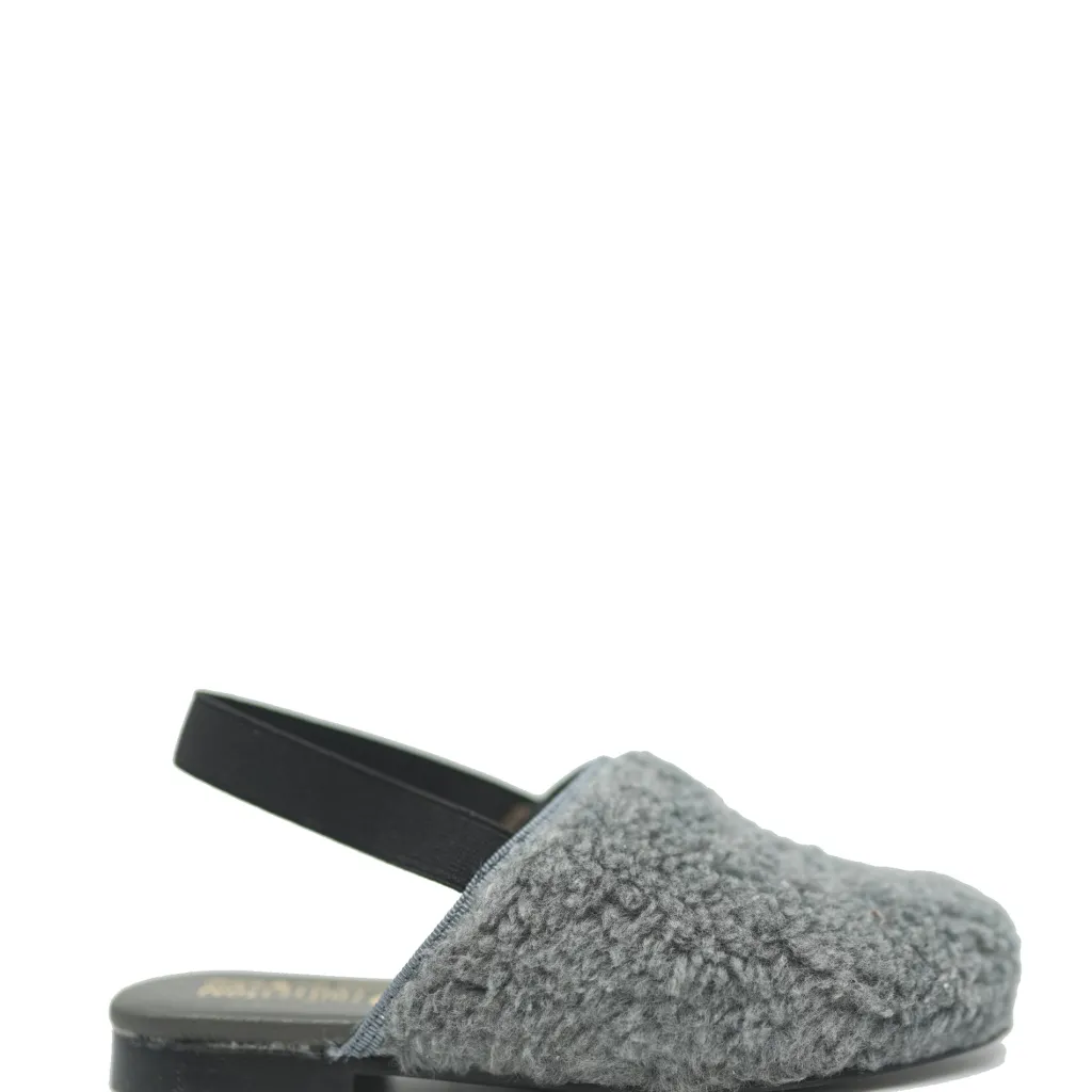 LMDI Collection LMDI Gray Shearling Slingback Sale