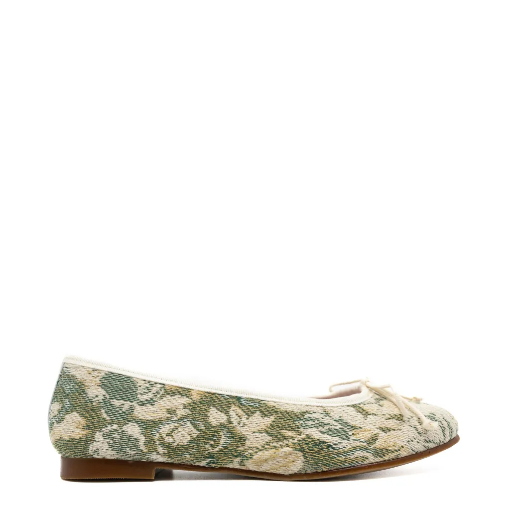 LMDI Collection LMDI Green Jacquard Bow Ballet Flat Outlet