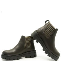 LMDI Collection LMDI Mocha Houndstooth Combat Boot New