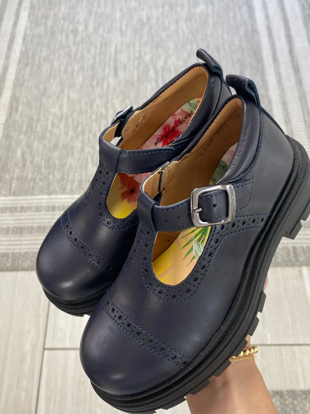 LMDI Collection LMDI Navy Chunky T Strap Loafer Discount
