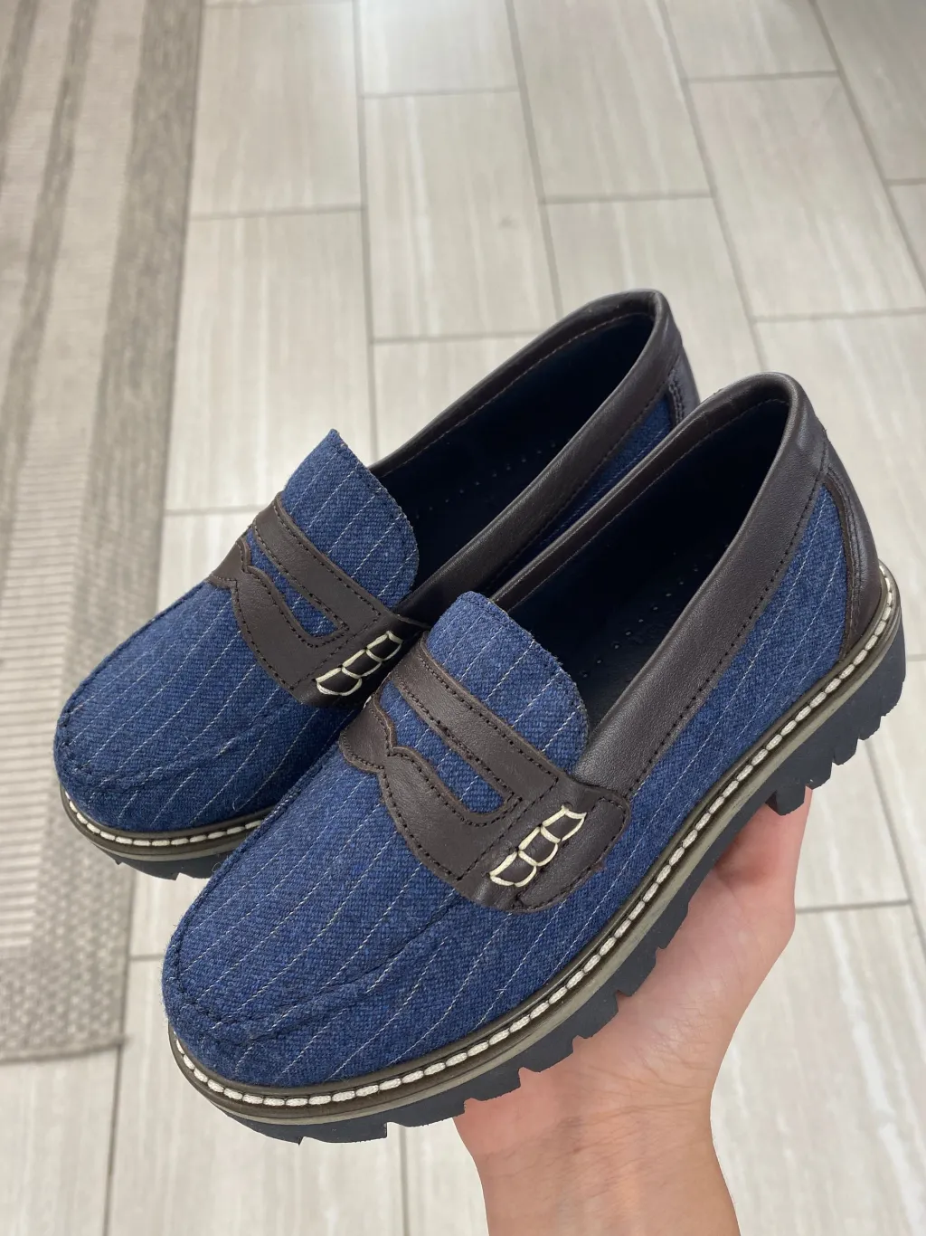 LMDI Collection LMDI Navy Pinstripe Penny Loafer Clearance