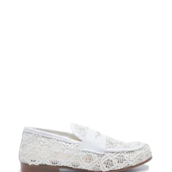 LMDI Collection LMDI White Leather Weave Penny Loafer Sale