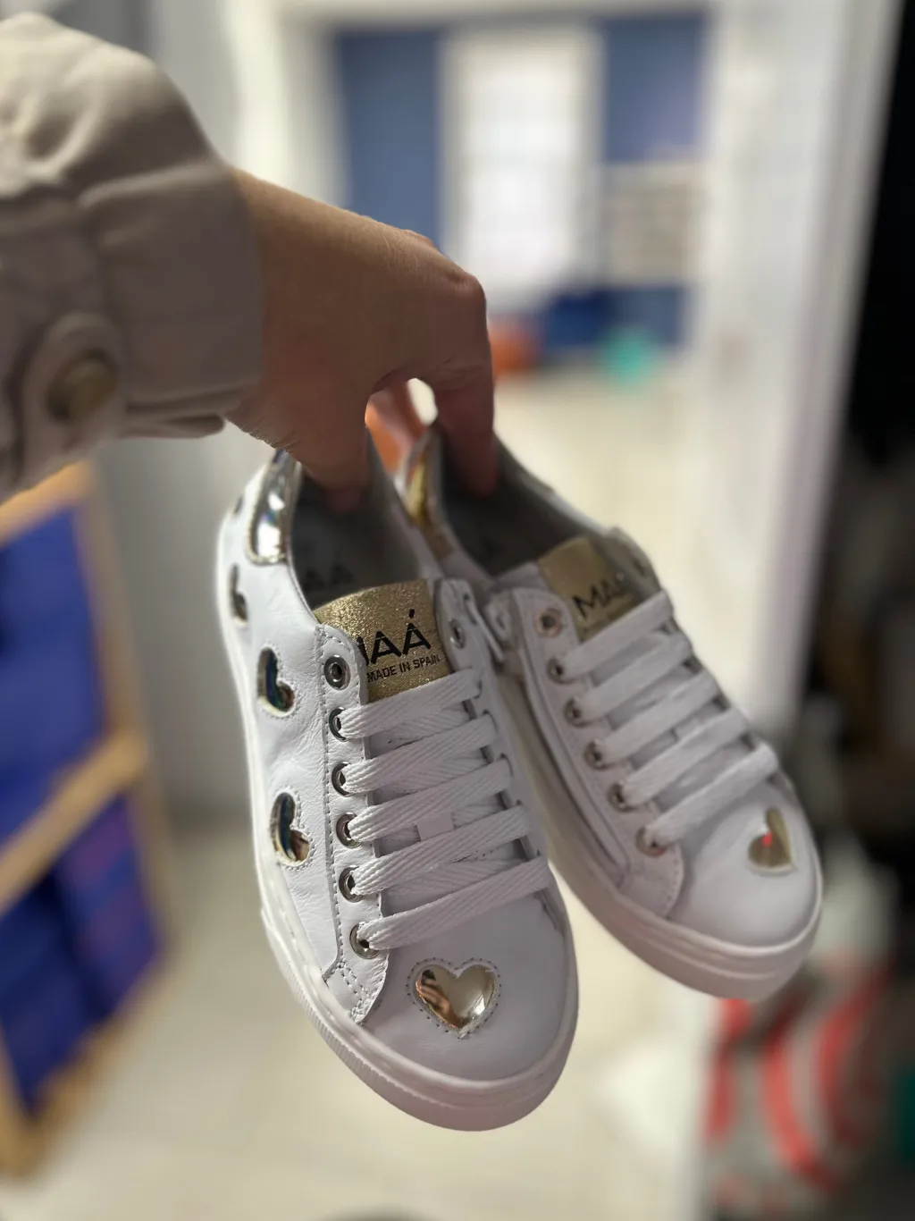 MAA Gold Heart Zipper Sneaker Sale