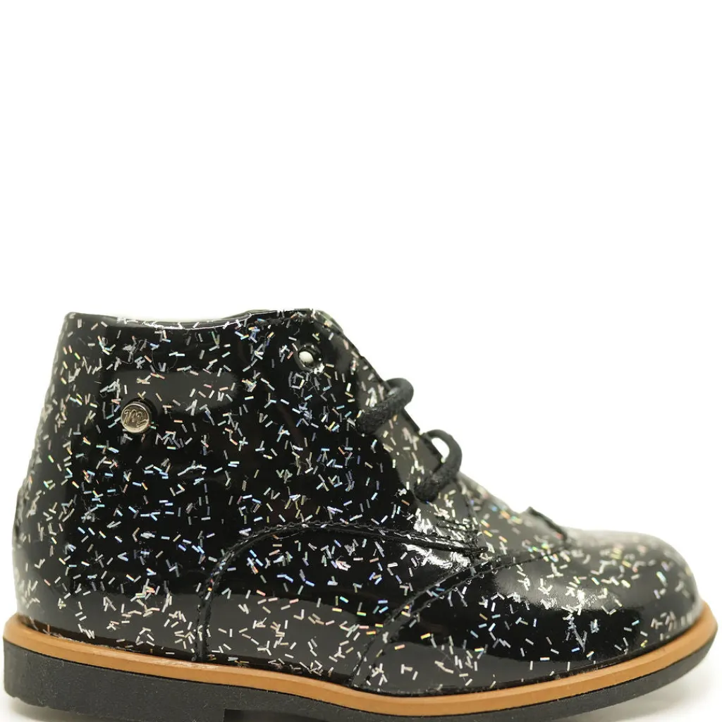 Manuela De Juan Manuela Black and Silver Sticks Baby Bootie Hot