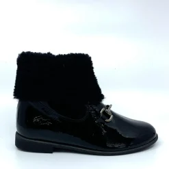 Manuela De Juan Manuela Black Patent Fur Bootie Fashion