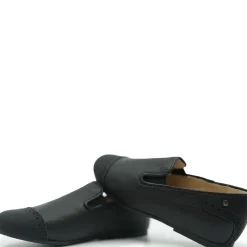 Manuela De Juan Manuela Black Pebbled Rubber Captoe Smoking Loafer Online
