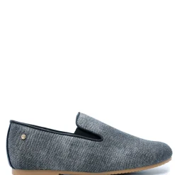 Manuela De Juan Manuela Black Rubber Linen Smoking Loafer Online