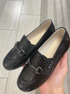 Manuela De Juan Manuela Black Snake Buckle Loafer Sale