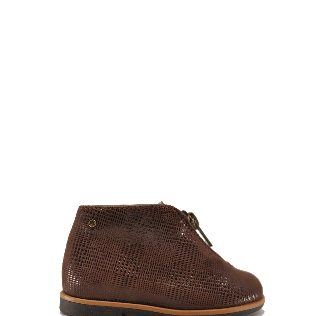 Manuela De Juan Manuela Brown Scottish Zipper Bootie Discount