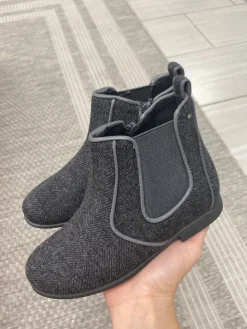 Manuela De Juan Manuela Dark Gray Herringbone Zipper Bootie Hot