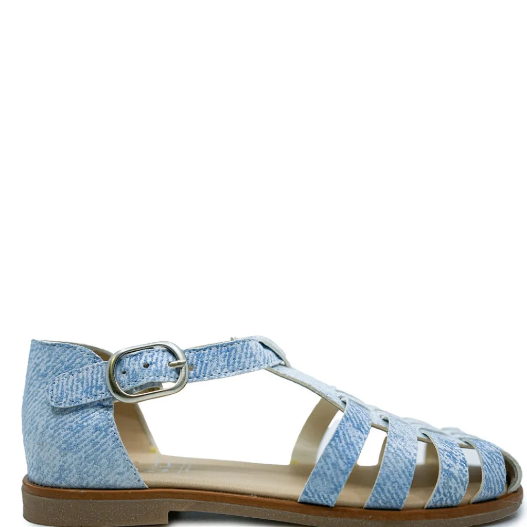 Manuela De Juan Manuela Denim Leather Gladiator Sandal Clearance